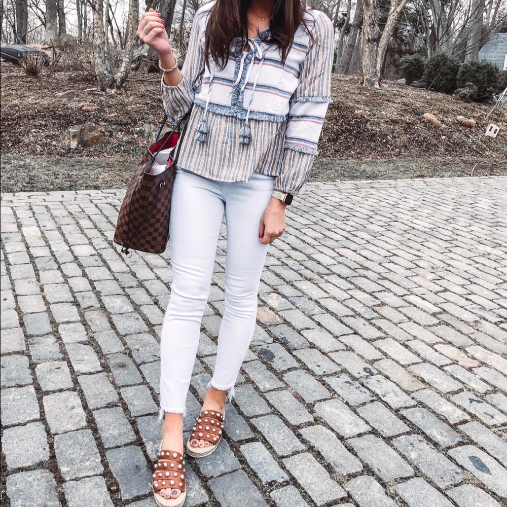 🦅 American Eagle Boho Tassel Top